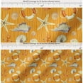 thumbnail image 2 of Soimoi Orange Cotton Cambric Fabric Stripe,Seashell & Starfish Ocean Print Sewing Fabric Yard 56 Inch Wide, 2 of 7