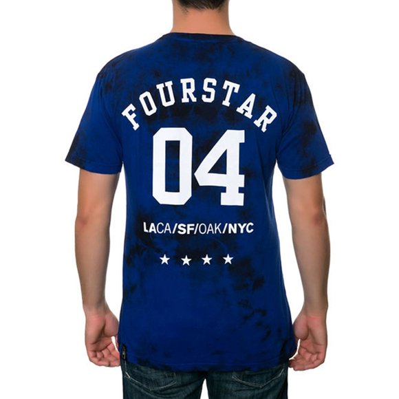 Fourstar Clothing - Camiseta gráfica para hombre, diseño de rayos de las 4 ciudades, azul, pequeño