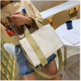 thumbnail image 7 of Kukuzhu Women's Large Canvas Tote Bag Simple Shoulder Shopping Bag Solid Color Commuter Fashion Postman Tote Bag, 7 of 7