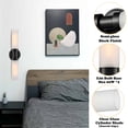 thumbnail image 4 of Modern Black Wall Sconce with Frosted Glass Tube Bathroom Light Fixtures, 4 of 6