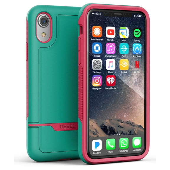 iPhone XR Protective Case, Military Grade Rugged Protection (Rebel) Teal