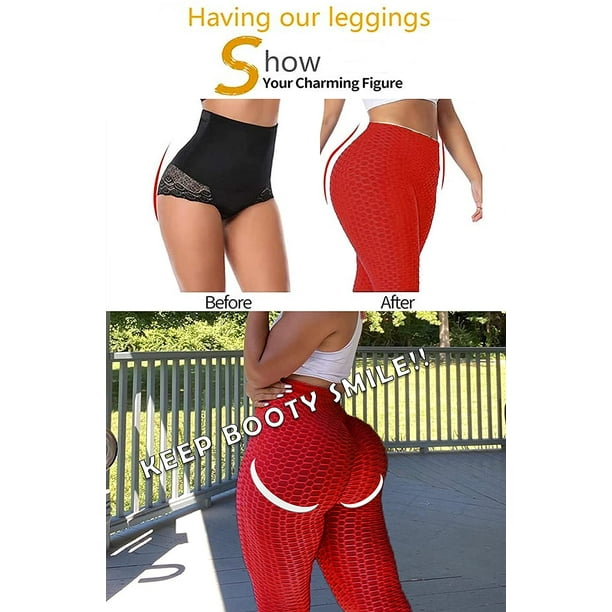 Tiktok Trending Leggings Women's High Waist Yoga Pants Ruched Butt Lift  Leggings Textured Scrunch Booty Tights 