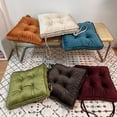 thumbnail image 3 of Namzi Soft Velvet Chair Pads with Ties Comfy Solid Seat Cushion for Dining Chairs, Office Chairs, Hardwood Floors (Coffee, 16"x16"), 3 of 5