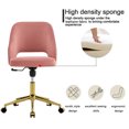 thumbnail image 4 of Royard Oaktree Home Office Chair, Velvet Upholstered Computer Desk Chair, 360 Degree Swivel Chair with Wheels, Height Adjustable Armless Leisure Chair for Living Room, Bedroom, Office, Pink, 4 of 7