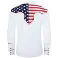 thumbnail image 5 of Mens American Flag Shirt Patriotic Western Cowboy Shirt Print Independence Day Casual Summer Tee Tops S, 5 of 5