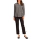 thumbnail image 2 of CAMISAS ELEGANTES PARA MUJER INSPIRADAS CHIC, CON CUELLO PUNTA V Y MANGAS LARGAS, BLUSA DE SATÉN SUAVE M GRIS, 2 of 6