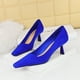 thumbnail image 5 of Zapatos de tacón bajo de ante de lujo para mujer, de boca poco profunda, con punta cuadrada, ajustados, de tacón medio alto, versátiles, clásicos, para boda, 5 of 5