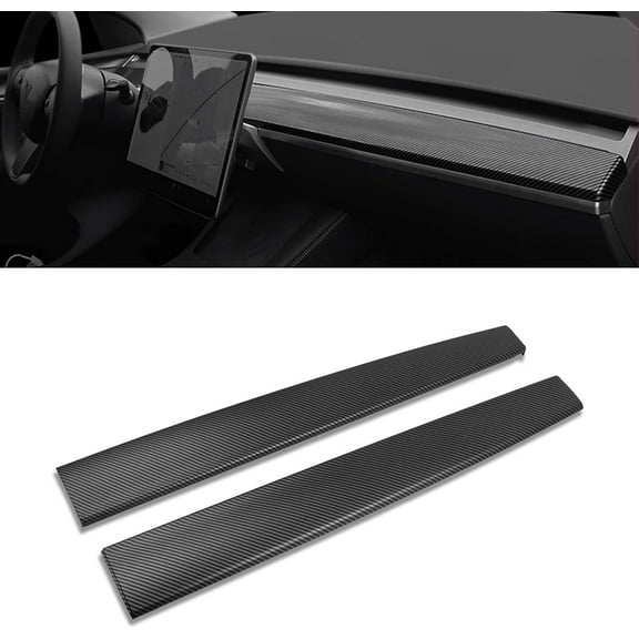 Xotic Tech Center Console Dashboard Panel Trim Cover Wrap Cap, Matte Carbon Fiber Pattern, Compatible with Tesla Model 3 2017-up Model Y 2020-up