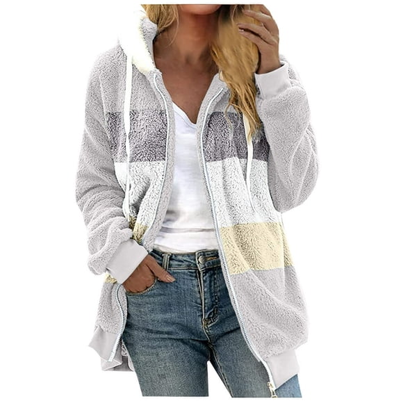 Leadmall Womens Cardigan Sweaters Women Casual Plush Sweater Open Front Button Down Cardigan Long Sleeve Fleece Jackets with Pockets Winter Warm Coats