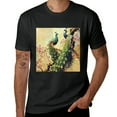 thumbnail image 2 of Wuche  Beautiful Silk Scroll Painting Birds - Peacock, Designed Shirt, Art Display, T-shirt Lover Gift Casual Breathable Men, Women, Boys, Girls, Children Black, 2 of 4