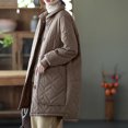 thumbnail image 3 of XPMWRP Women's Quilted Puffer Casual Jackets Vintage Button Down Puffy Jacket Lapel Coats Solid Color Winter Warm Clothes with Pockets Gray XL, 3 of 9