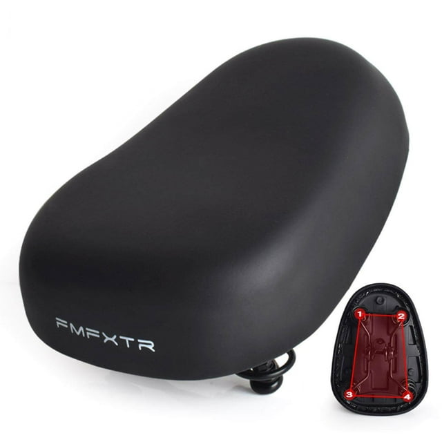 Xingzhi Electric Bicycle Saddle Seat Four-Spring Padded Comfortable Seat grooved