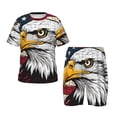 thumbnail image 1 of Fotbe American Bald Eagle Pijama Estampada de 2 Piezas para Niños – Ropa de Dormir de Manga Corta Cómoda para Niños y Niñas, Camiseta y Shorts de Algodón-Small, 1 of 6