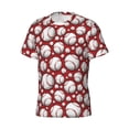 thumbnail image 5 of Vsdgher Cute Baseball Print Men's Dry Fit Mesh Athletic Shirts Moisture Wicking Tennis T-Shirt Tops, 5 of 9