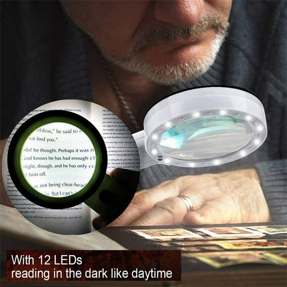 Dvkptbk Magnifying Glass with Light 30X Handheld Large Magnifying Glass 12 Led Office Supplies School Supplies Lightning Deals of Today - Summer Clearance - Back to School Supplies on Clearance