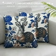 thumbnail image 3 of Nawypu Blue and White Porcelain Pillow Covers Set of Floral Chinoiserie Rabbit Pattern Farmhouse Decorative French Country Style Cushion Pillowcases for Bedroom Living Room Sofa,, 3 of 5