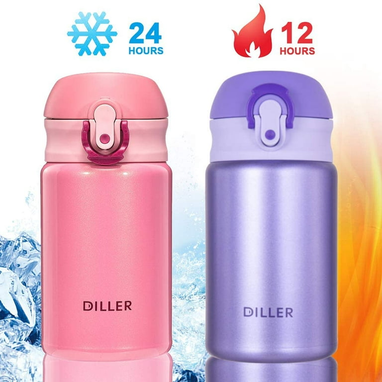 Diller Thermal Water Bottle, Coffee Travel Mug 16 or 8 oz Kids