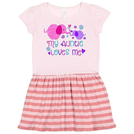 

Inktastic My Auntie Loves Me- cute elephants Gift Toddler Girl Dress
