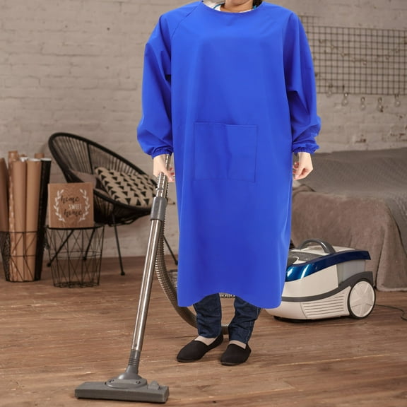 Worgeous Waterproof Apron 1Pack with Long Sleeves for Men and Women 47.2x47.2in Blue