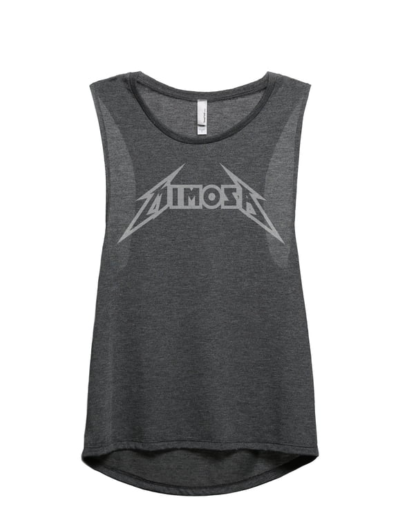 Mimosa (Metallica) Women's Fashion Sleeveless Muscle Tank Top Charcoal Medium