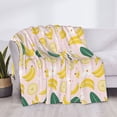 thumbnail image 3 of Balery Banana With Leaves Manta de Franela con Dibujo, Lujo Ultra Suave y Cálido, Antipelusa y Resistente a las Arrugas para Cama, Sofá, Camping -80"x60", 3 of 6