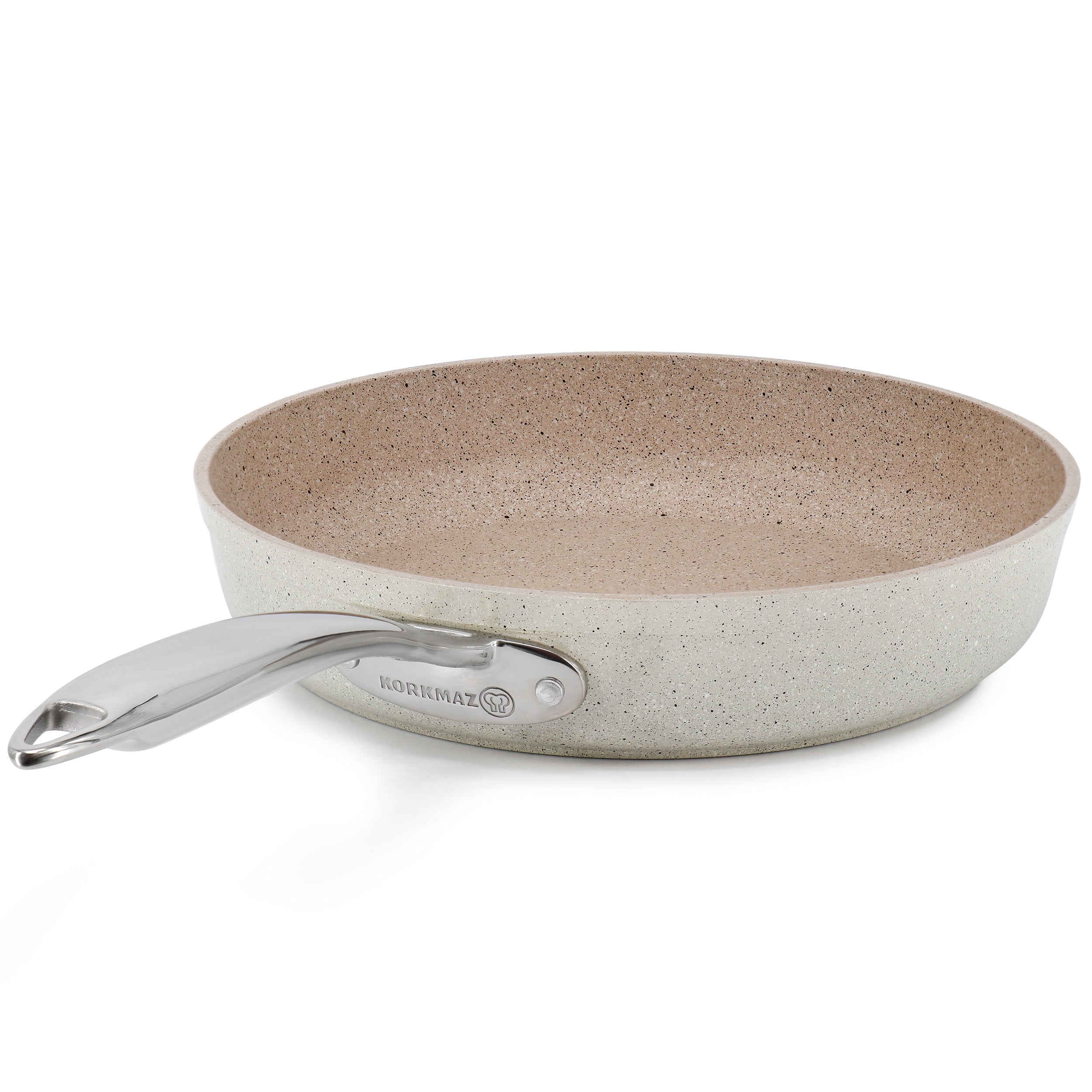 Korkmaz Granita Aluminum Nonstick 12 Inch Frying Pan in Tan