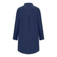 thumbnail image 6 of Lovskoo Summer Tops for Women 2024 Button Down Collared Long Sleeve Solid Color Buttons Trendy Dressy Blouses Casual Loose Comfy Tunic Tops Navy, 6 of 8
