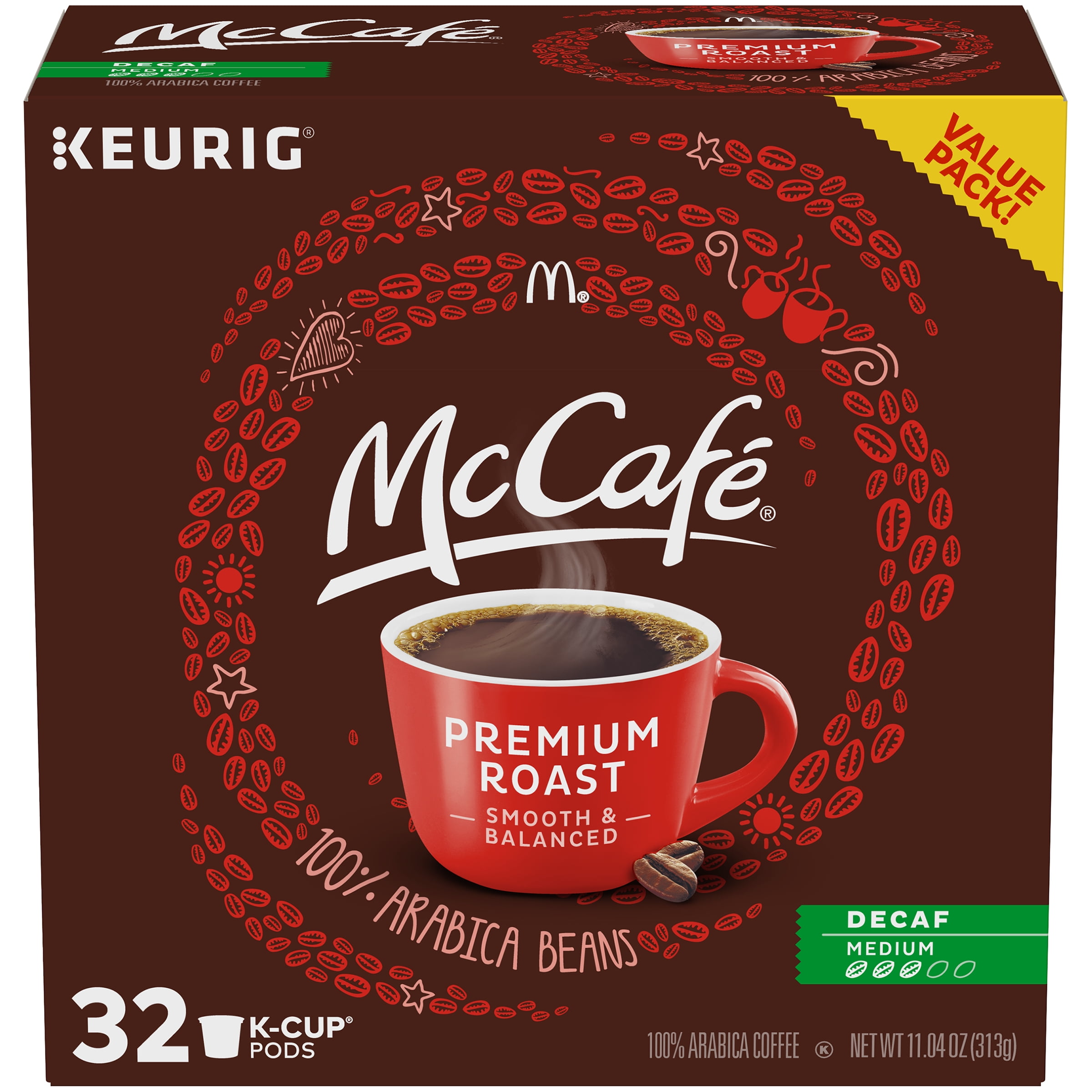 McCafe Premium Roast Decaf Coffee K-Cup Pods, 32 ct Box