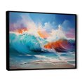 thumbnail image 2 of Designart "Sunset Shoreline Waves III" Coastal Framed Wall Art - Coastal White Coastal Waves Entryway Framed Wall Art Print, 2 of 6