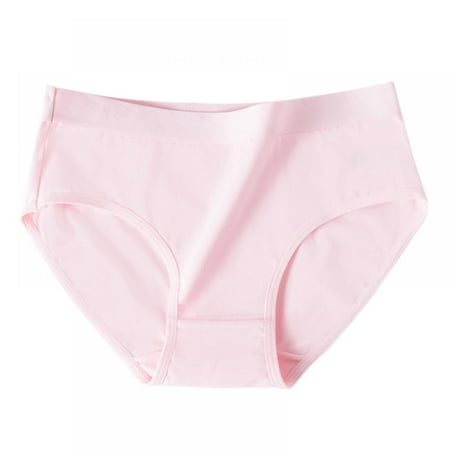 

Xmarks Women s Mid Waisted Cotton Underwear Ladies Soft Full Briefs Panties Pink 88-110lbs（Weight）