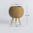 thumbnail image 4 of Oiur Rattan Woven Planter Pot Indoor Outdoor Flowerpot with Legs Handmade Cactus Succulent Plants Holder Container Home Balcony Garden Decoration, 4 of 8