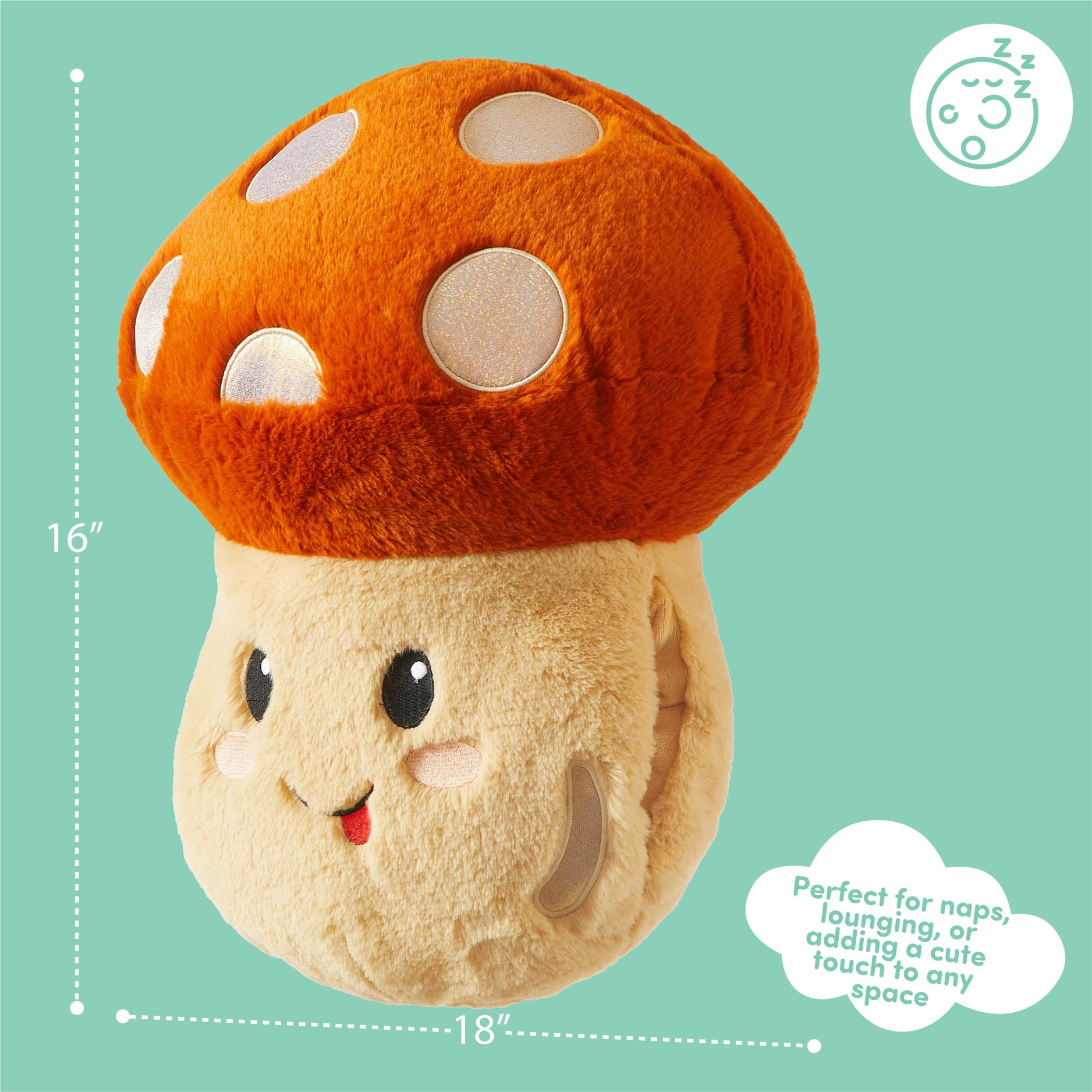 Cuddly Crew Mushroom Hug Buddie Pillow