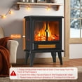 thumbnail image 4 of Betcozy Electric Fireplace Heater, 19" Indoor Fireplace Heater, Adjustable Flame with Rotary Knob, Freestanding for Living Room, Bedroom, 1500W/750W, 4 of 9
