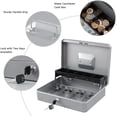 thumbnail image 2 of Locking Cash Box with Lock Money Box with Cash Tray Lock Box with Key Money Saving Organizer .Lx .Wx .H es XL Large, 2 of 6