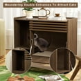 thumbnail image 5 of VEANERWOOD Cat Litter Box Enclosure Furniture,Multi-Functional Cat Washroom Bench With Cat Scratch Pad,Flip-Down Opening Litter Box Cabinet., 5 of 8