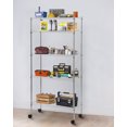 thumbnail image 6 of YRLLENSDAN 5 Tier Metal Shelving Garage Shelving with Wheels 1100LBS Capacity Storage Rack Shelf Wire Rack Shelving Metal Storage Shelves for Kitchen Pantry Garage, Chrome, 6 of 7