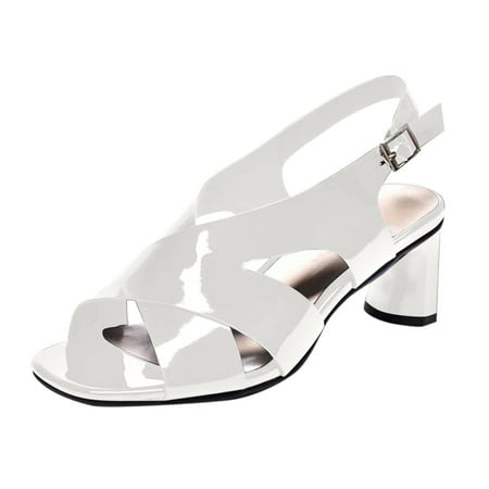 

adviiicd Pumps For Women Ladies Chunky Heel High Heel Fish Mouth Rhinestone Embellished Pumps for Women Beaded
