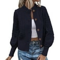 thumbnail image 1 of Puntoco mujeres Casual sólido tejer botones manga larga sin capucha abrigo tops Flash selecciones Puntoco Puntoco-5603, 1 of 5