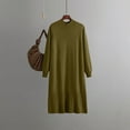 thumbnail image 2 of Diufon Womens Fall Knit Dresses Casual Solid Color Midi Dress High Neck Long Sleeve Dress, 2 of 3