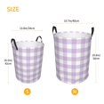 thumbnail image 3 of Balery Purple Checkboard Cesta de ropa redonda con asas, impermeable, independiente, para ropa, juguetes, dormitorio y familia-Small, 3 of 6