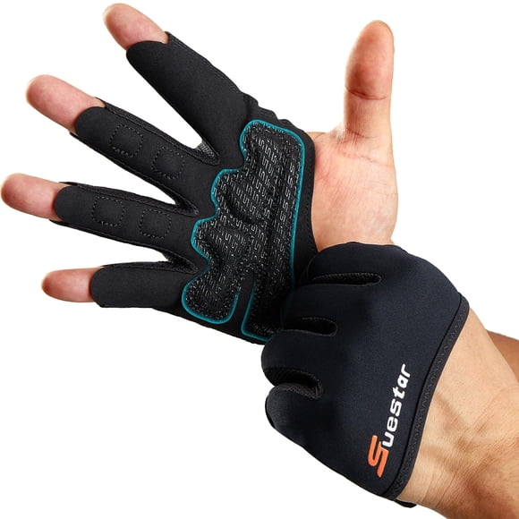 Guantes de levantamiento de pesas SueStar Partial Finger Black M