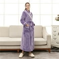 thumbnail image 5 of Womens2025ï¼Soft Plush Women Fleece Robe, Cozy Warm Bathrobe, Fuzzy Female Long Spa Robe, 5 of 9