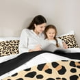 thumbnail image 5 of jejeloiu Chic Leopard Print Full Size Comforter Sets,Jungle Wildlife Bedding Comforter Set,Brown Cheetah Texture Bedding Sets For Girls Kids,Ultra Soft Home Decor Reversible,3pcs, 5 of 8