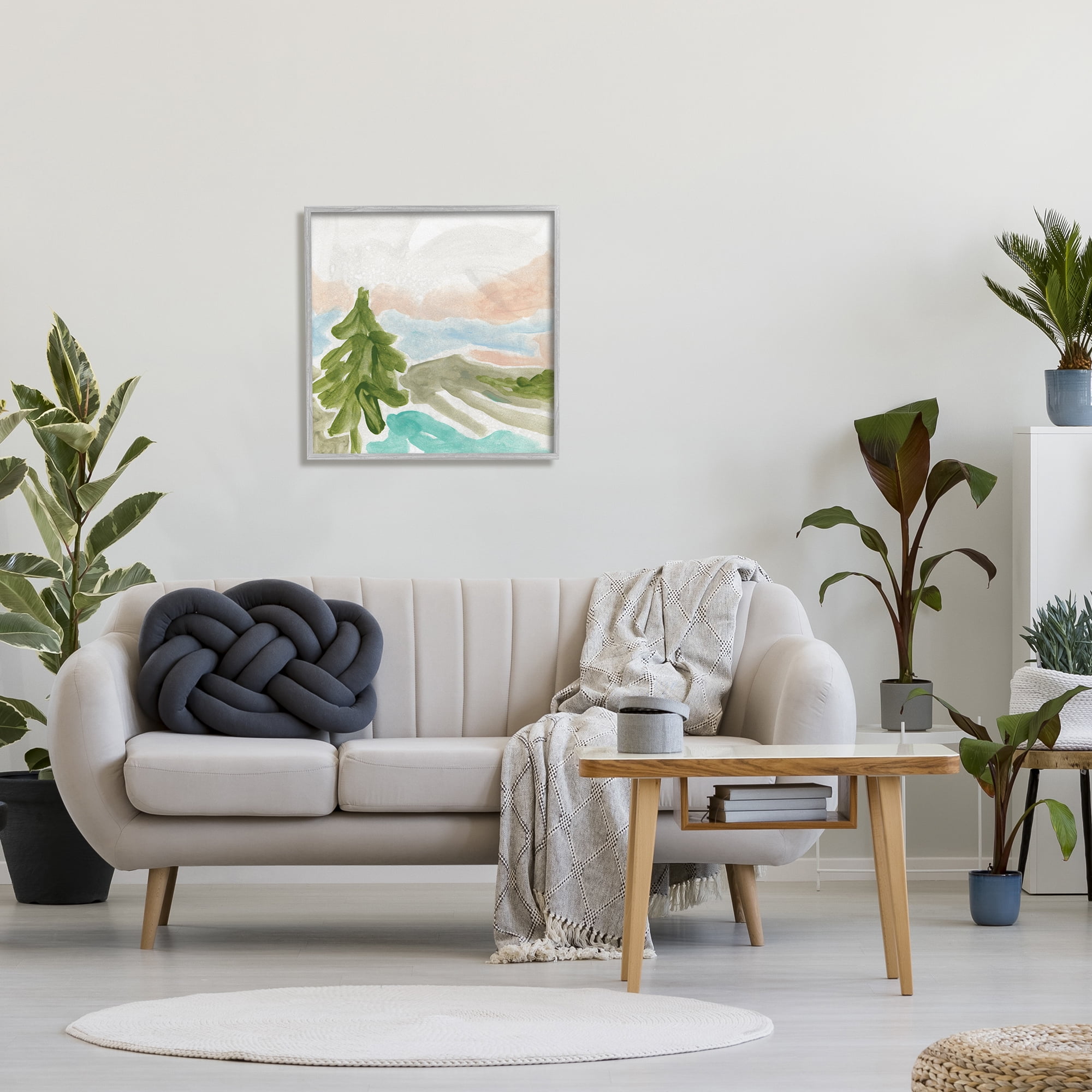 Stupell Industries Tree Forest Landscape Abstract Lake Mountain Range, 24 x 24, Designed by June Erica Vess