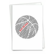 NobleWorks Thank You Greeting Card (Coach, Team) with 5 x 7 Inch Envelope (1 Card) Basketball Coach C2281TYG