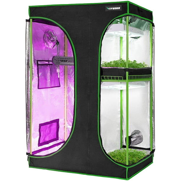 VIVOSUN 2in1 60”x48”x80” Mylar Reflective Grow Tent for Indoor