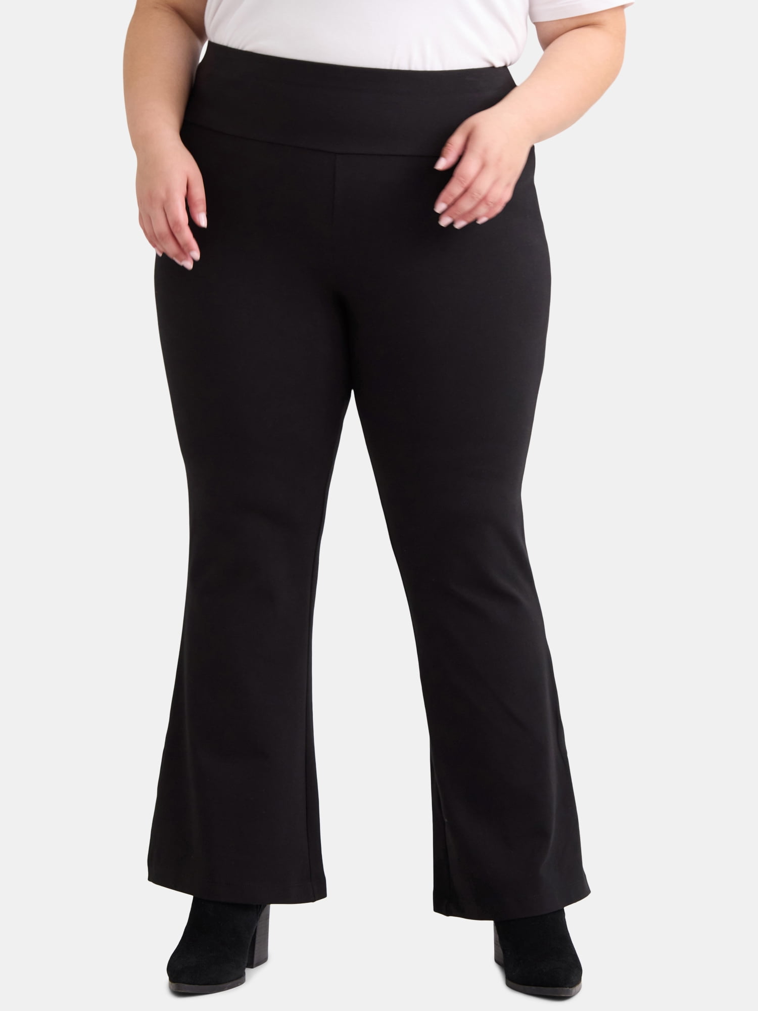 Terra & Sky Women's Plus Size Flare Legging, 30” Inseam, 2-Pack, Sizes 0X-5X