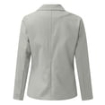 thumbnail image 3 of Women's Business & Leisure Cardigan Collar Jacket - Long-Sleeve Solid Color Single Button Blouse, Light Gray, XXXL, 3 of 3