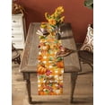 thumbnail image 4 of Table Runners 36 Inches Long Dress Scarves, Orange Pumpkins Farmhouse Kitchen/Dining Table Runner, Short Coffee Tablerunners, Farmhouse Plaid Watercolor Botanical 13x36 Inch, 4 of 7