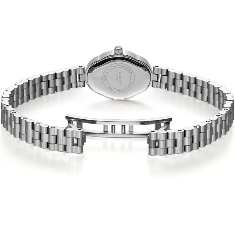 BERNY, Small Silver Watches for Women, 2926L-B, Dainty 